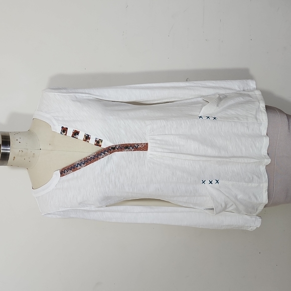 Anthropologie Tops - Anthropologie Little Yellow Button Ivory Long Sleeves Blouse Size XS